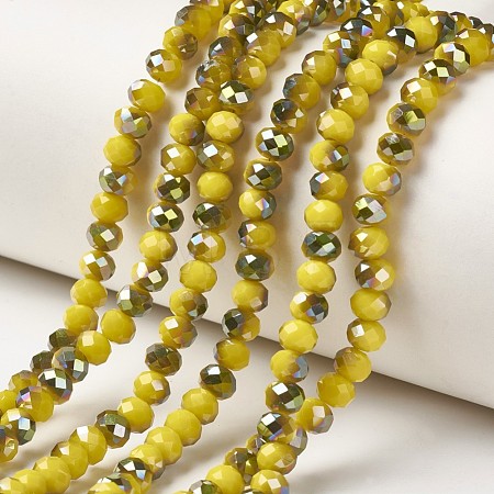 Electroplate Opaque Glass Beads Strands EGLA-A034-P4mm-S07-1