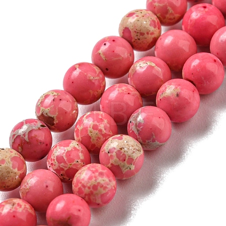 Synthetic Imperial Jasper Dyed Beads Strands G-D077-A01-03K-1