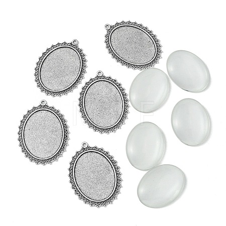 DIY Blank Tibetan Style Alloy Pendants Making Kit DIY-FS0005-80B-1