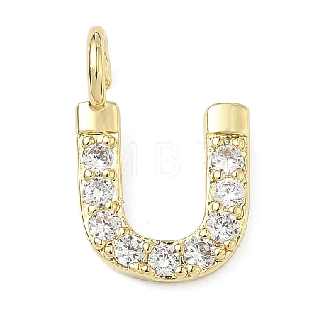 Brass Micro Pave Clear Cubic Zirconia Pendants KK-I476-01G-U-1