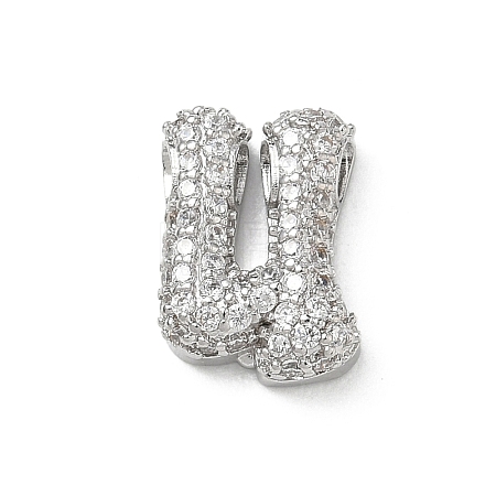 Brass Micro Pave Cubic Zirconia Pendants KK-A300-02P-U-1