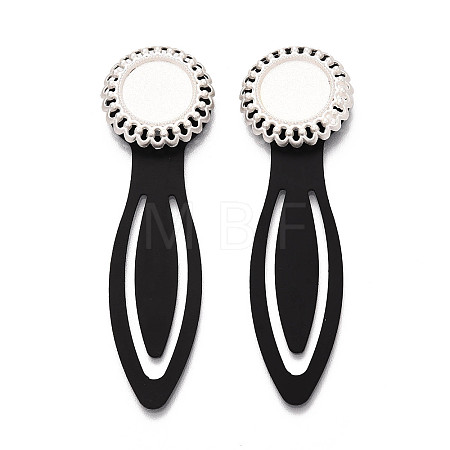 Alloy & Iron Bookmark Cabochon Settings PALLOY-N184-01S-1