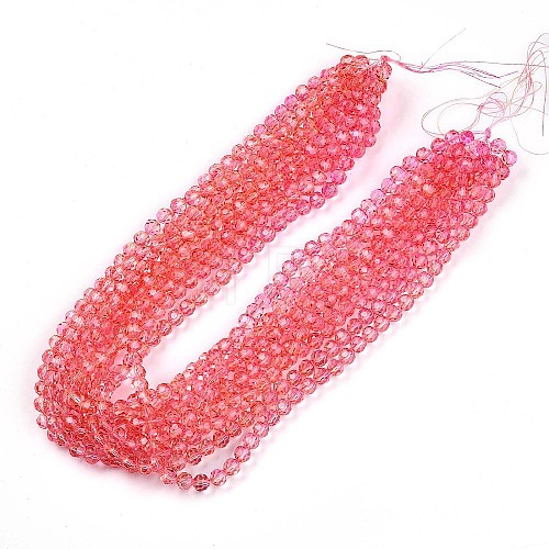 Baking Paint Transparent Glass Beads Strands DGLA-A035-T8mm-A01-1