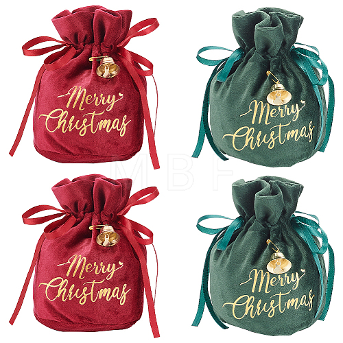 4Pcs 2 Colors Christmas Velvet Candy Apple Bags TP-BC0001-03-1