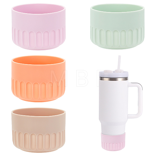 Olycraft 4Pcs 4 Colors Silicone Cup Bottom Sleeve AJEW-OC0004-62-1