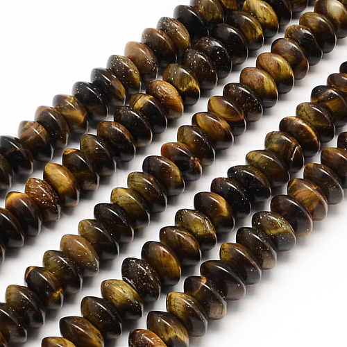 Rondelle Natural Tiger Eye Beads Strands G-R309-11-1