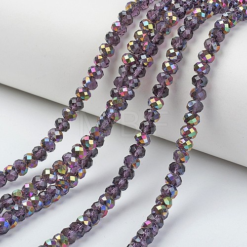 Electroplate Transparent Glass Beads Strands EGLA-A034-T1mm-R17-1