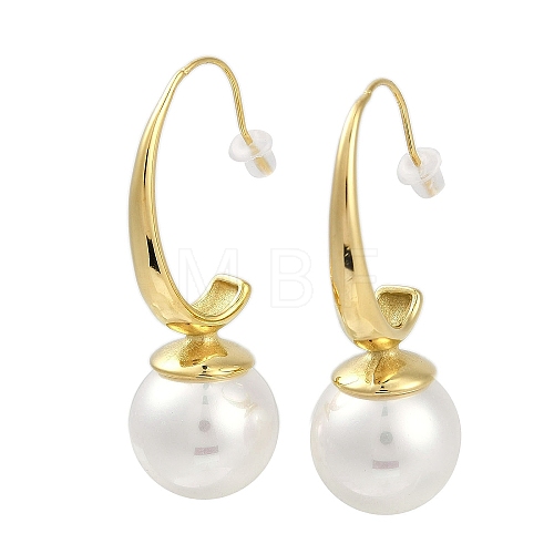 Ion Plating(IP) 304 Stainless Steel Round Dangle Earrings for Women EJEW-K281-31G-1