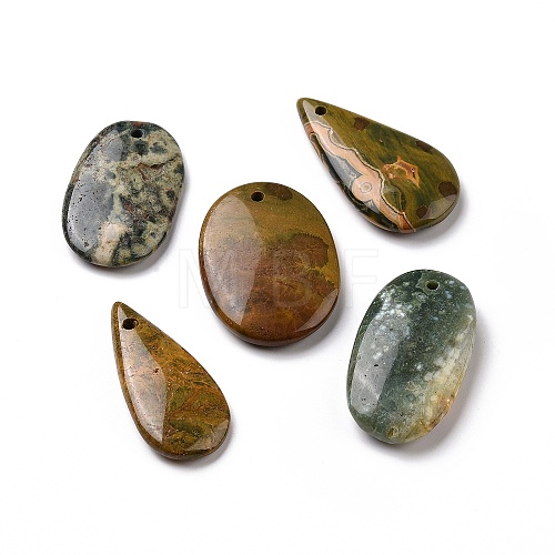 Natural Ocean Jasper Pendants G-G694-M-06-1