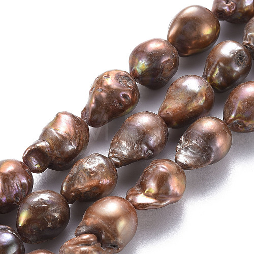 Natural Baroque Pearl Keshi Pearl Beads Strands PEAR-S021-198B-02-1