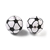 Sport Printing Opaque Acrylic Beads OACR-Z035-06-2
