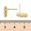 Brass Micro Pave Clear Cubic Zirconia Stud Earrings EJEW-R016-26G-14-5