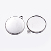 Tarnish Resistant 304 Stainless Steel Pendant Cabochon Settings X-STAS-K146-054-25mm-1