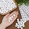 150Pcs Spray Painted Round Natural Schima Wood Beads WOOD-PA0001-69A-3