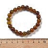 Natural Dyed & Heated Chalcedony Imitation Dragon Veins Agate Beaded Stretch Bracelets for Women Men BJEW-F483-01-1-5