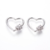 Brass Micro Pave Cubic Zirconia Screw Carabiner Lock Charms ZIRC-I031-01P-1