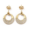 Brass Micro Pave Cubic Zirconia Dangle Stud Earrings EJEW-P252-02G-1