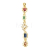 Brass Micro Pave Cubic Zirconia Big Pendants KK-K418-03C-G-1