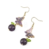 304 Stainless Steel & Natural Lapis Lazuli/Green Aventurine/Rose Quartz/Amethyst Dangle Earrings EJEW-JE07495-5
