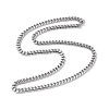 201 Stainless Steel Cuban Link Chain Necklace with 304 Stainless Steel Clasps for Men Women NJEW-M194-01A-P-1