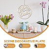 Creative Natural Wooden Wall Hanging Decoration WOOD-WH0041-001-3