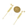 Natural Cultured Freshwater Pearl Beads & Brass Dangle Stud Earrings for Women EJEW-TA00555-2