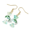 Printed Porcelain & Glass Dangle Earrings EJEW-JE07486-5
