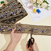 Flower Pattern Ethnic Style Embroidery Floral Polyester Ribbons OCOR-WH0070-322A-01-3