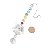 Chakra Glass Beads & Brass Angel Hanging Suncatchers HJEW-JM04685-3