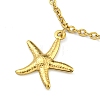 PVD Vacuum Plating Summer Beach 304 Stainless Steel Cable Chain Starfish Charm Bracelets BJEW-P334-02G-2