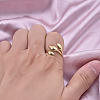 Vintage 304 Stainless Steel Three-Leaf Open Cuff Ring for Women LW4764-2-3