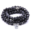 Bohemian Styles Natural Round Labradorite Beaded Stretch Bracelets for Women Men XW1500-12-1