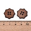 4-Hole Flower Wood Buttons BUTT-Q046-12B-3
