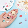 18Pcs 6 Colors Natural Shell Cabochons with Enamel BSHE-PH0001-66-3