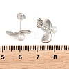Leaf Brass Stud Earrings EJEW-D351-02P-3