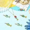 6Pcs 3 Styles Brass Enamel Pendants KK-CJ0005-59-6