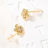Brass Micro Pave Clear Cubic Zirconia Flower Stud Earrings EJEW-C158-17B-G-3