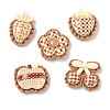 Tartan Pattern Opaque Resin Cabochons RESI-F067-04-1