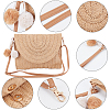 Women's Straw Knitted Bag AJEW-WH0348-18-6