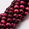 Natural Tiger Eye(Dyed & Heated) Round Beads Strands G-E329-10mm-40D-1