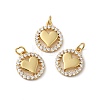 Rack Plating Brass Pave Cubic Zirconia Pendants KK-O142-32G-1