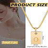 1Pc Stainless Steel Letter Rectangle Pendant Necklaces NJEW-LP0001-34O-G-2