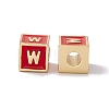 Rack Plating Brass Enamel Beads KK-B060-04G-03W-1