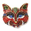 Cat Mask Alloy Rhinestone Brooch JEWB-R025-07B-1