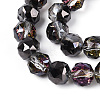Electroplate Transparent Glass Round Beads Strands EGLA-T029-8mm-12T-02-3