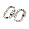 304 Stainless Steel Screw Carabiner Lock Charms STAS-C092-01A-P-2