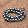 Polished Round Grade A Shell Pearl Bead Strands BSHE-M027-8mm-16-2