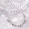 Brass Micro Pave Clear Cubic Zirconia Double Horn and Round Beaded Necklaces KK-CBA4547-06P-3
