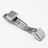Rectangle 201 Stainless Steel Watch Band Clasps STAS-F067-03-3