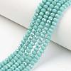 Electroplate Opaque Solid Color Glass Beads Strands X-EGLA-A034-P4mm-L15-1
